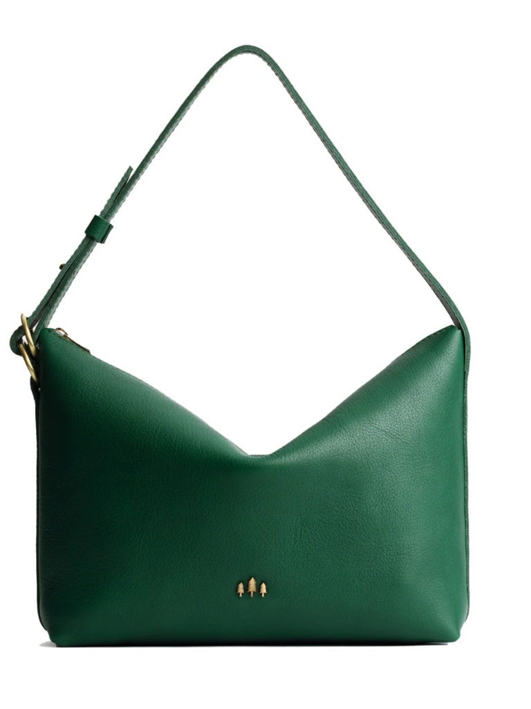Nwot Portland Leather Large Slouchy Shoulder Bag In Bacalar Green
